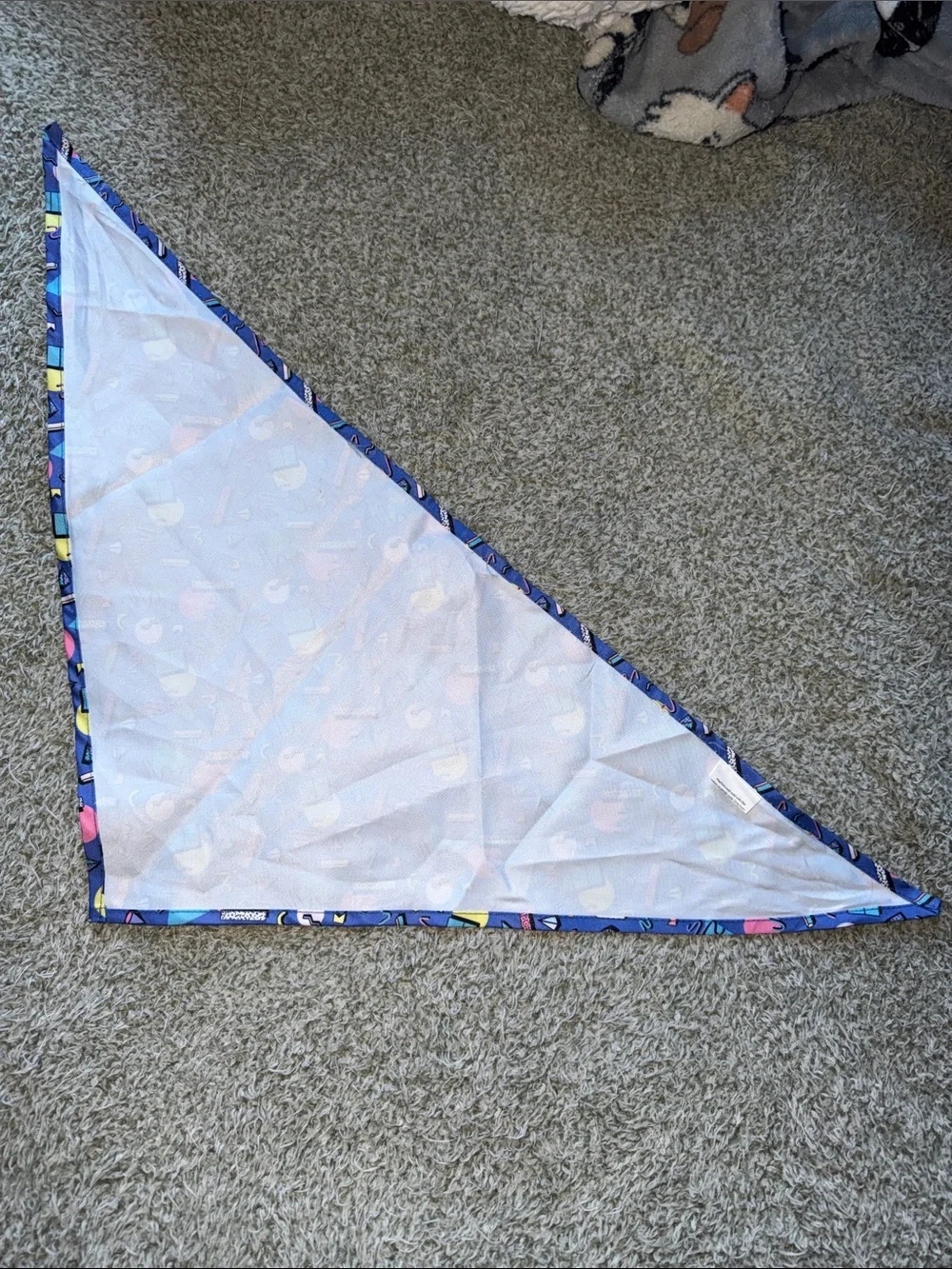 Retro Geo Print Triangle Bandana - Purple with Bright Accents for pets